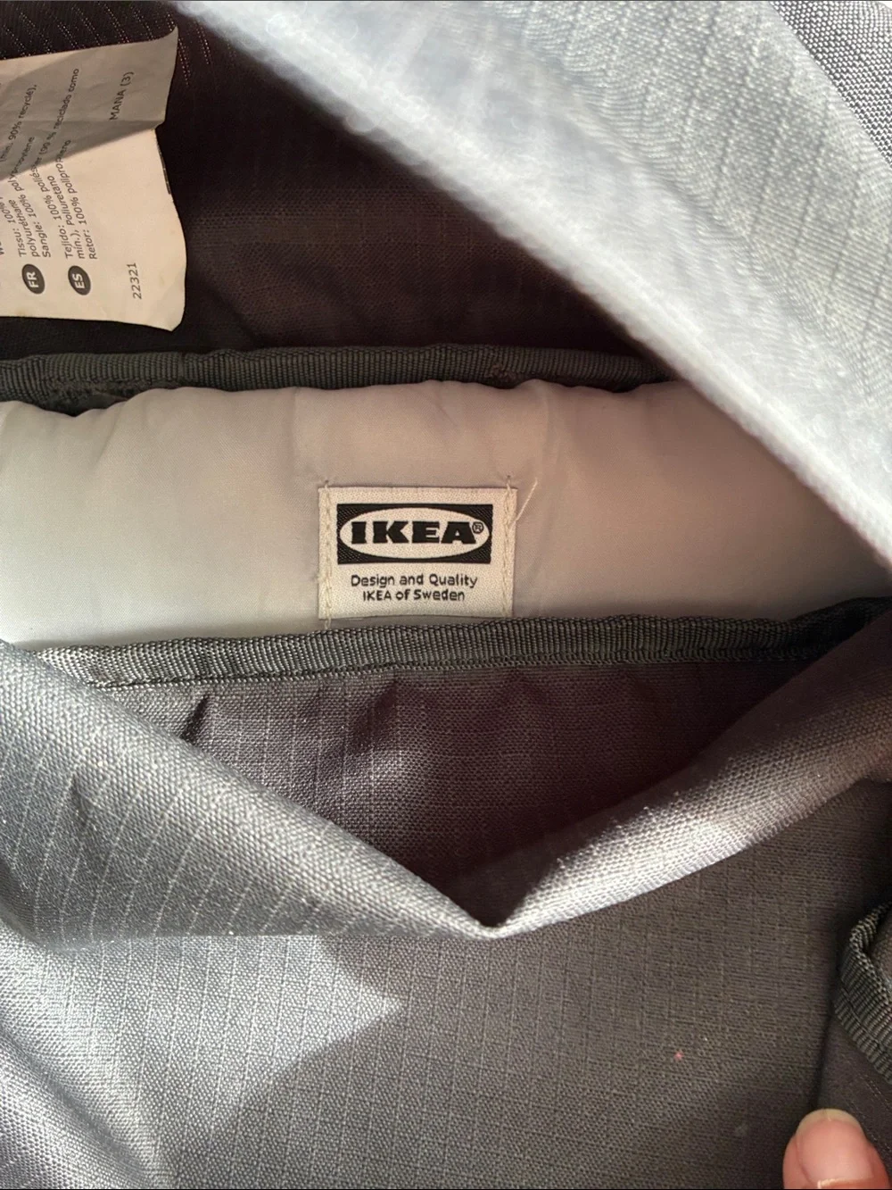 IKEA Black Roll-Top Backpack